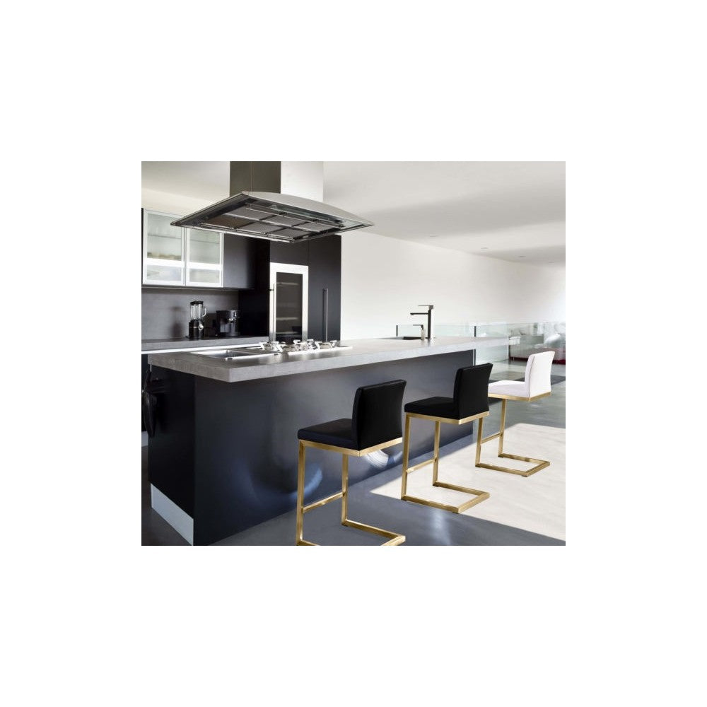 TOV Furniture Parma White Gold Steel Counter Stool (Set of 2)