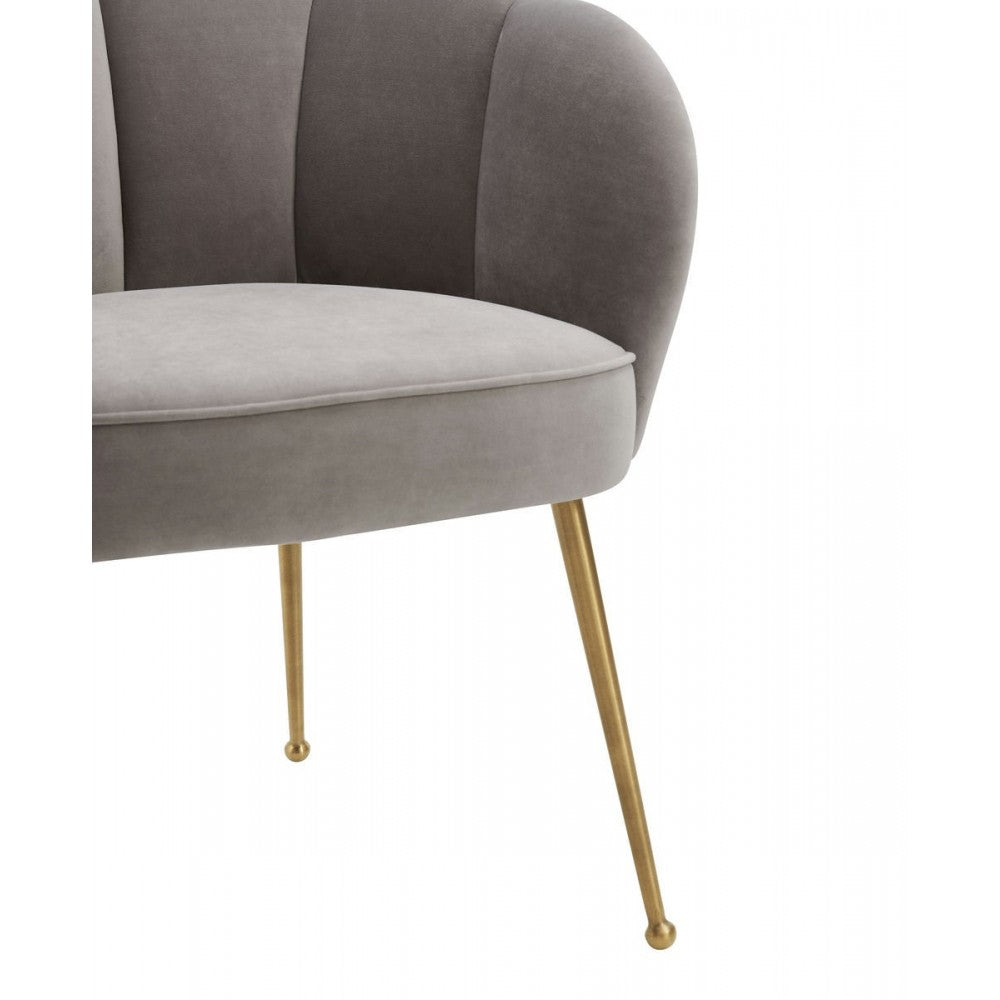 TOV Furniture Peony Gray Velvet Dining Chair