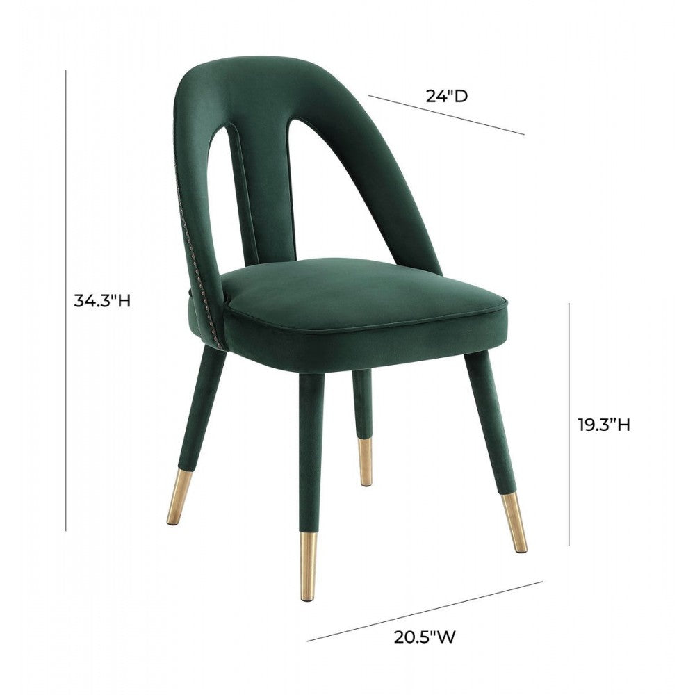TOV Furniture Petra Forest Green Velvet Side Chair