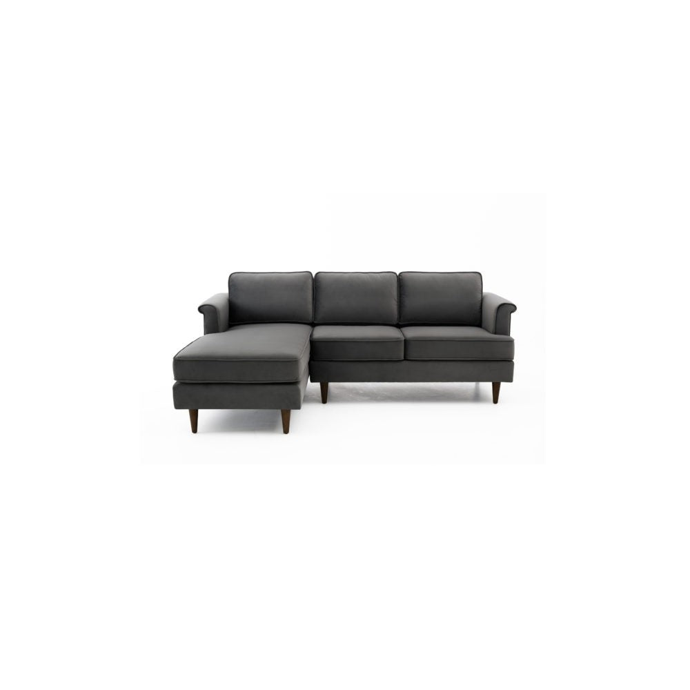 TOV Furniture Porter Gray Velvet Sectional LAF
