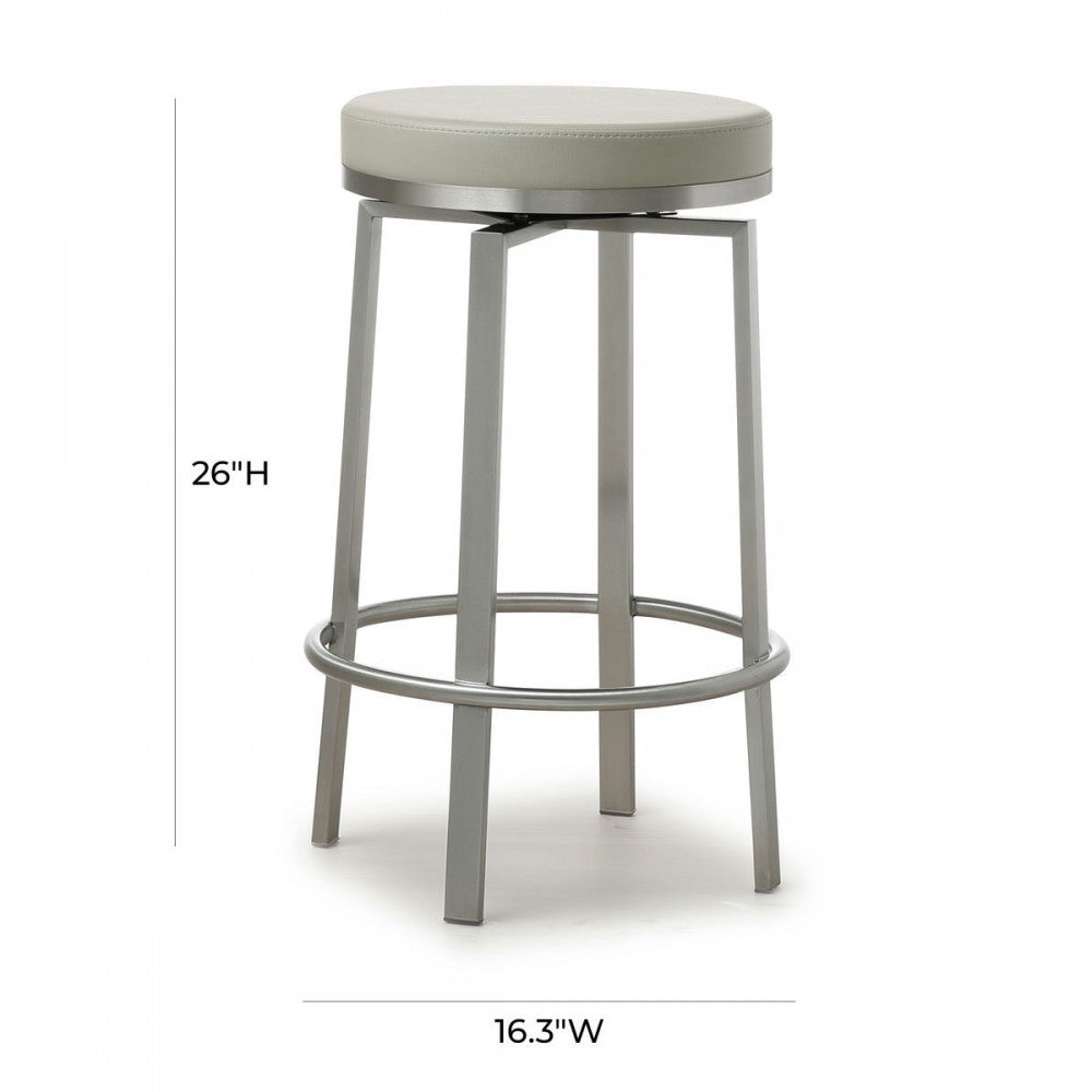 TOV Furniture Pratt Gray Swivel Counter Stool - Set of 2