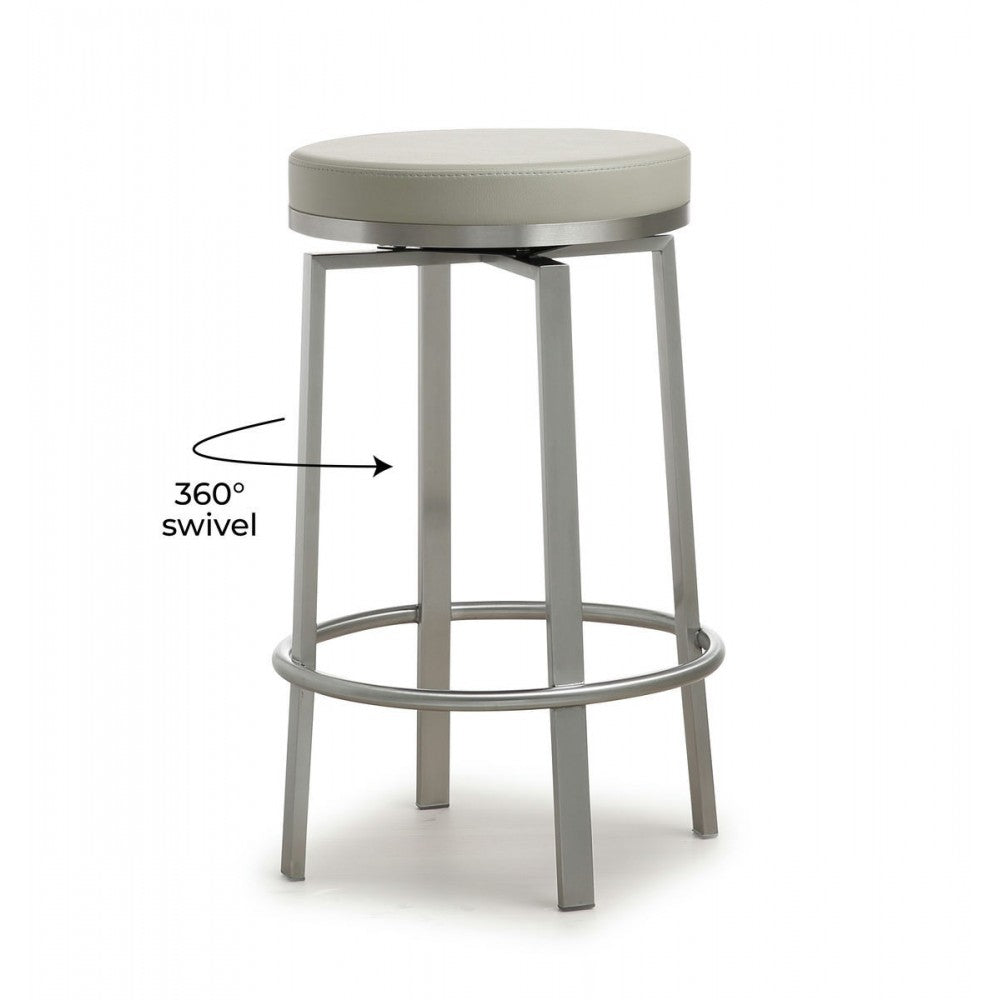 TOV Furniture Pratt Gray Swivel Counter Stool - Set of 2