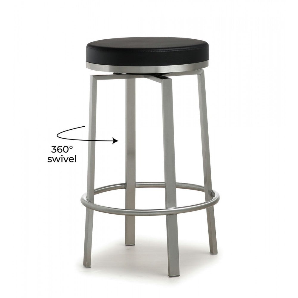 TOV Furniture Pratt Black Swivel Counter Stool - Set of 2