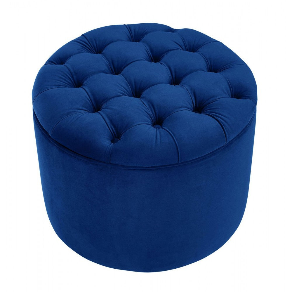 TOV Furniture Queen Navy Velvet Storage Ottoman