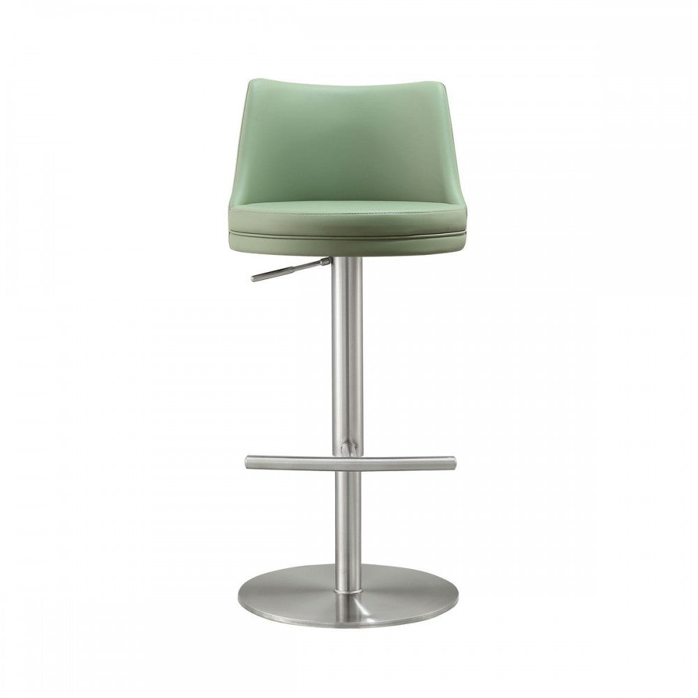 TOV Furniture Reagan Sea Foam Green and Silver Adjustable Stool
