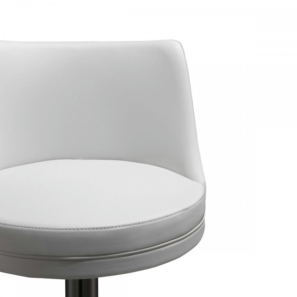 TOV Furniture Reagan White and Silver Adjustable Stool