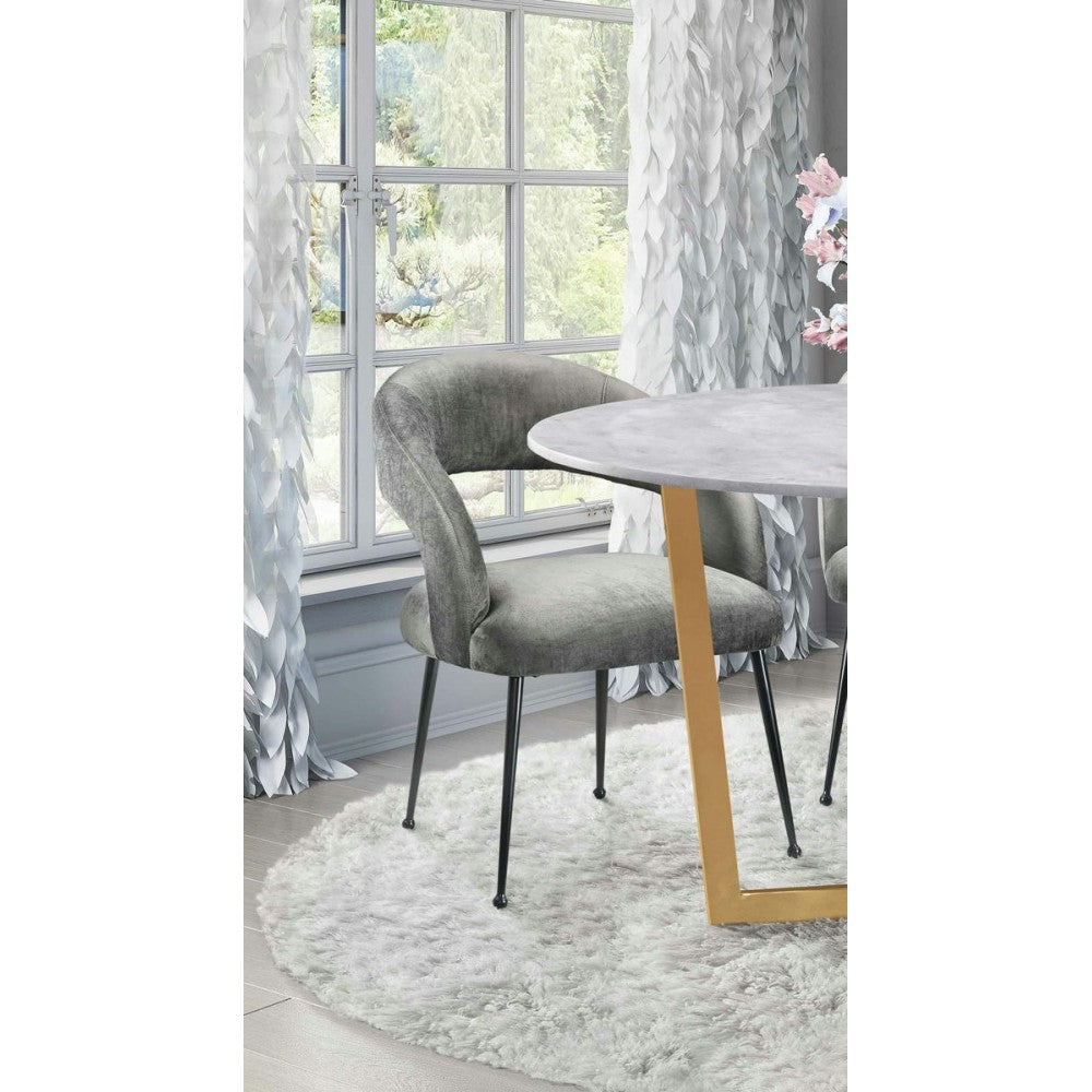 TOV Furniture Rocco Slub Gray Dining Chair