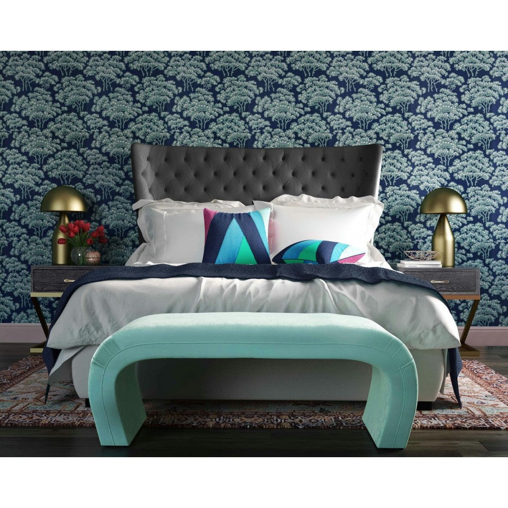 TOV Furniture Sassy Gray Velvet Queen Bed
