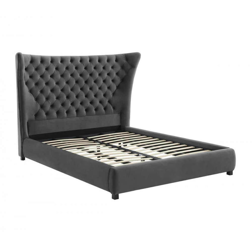 TOV Furniture Sassy Gray Velvet Queen Bed