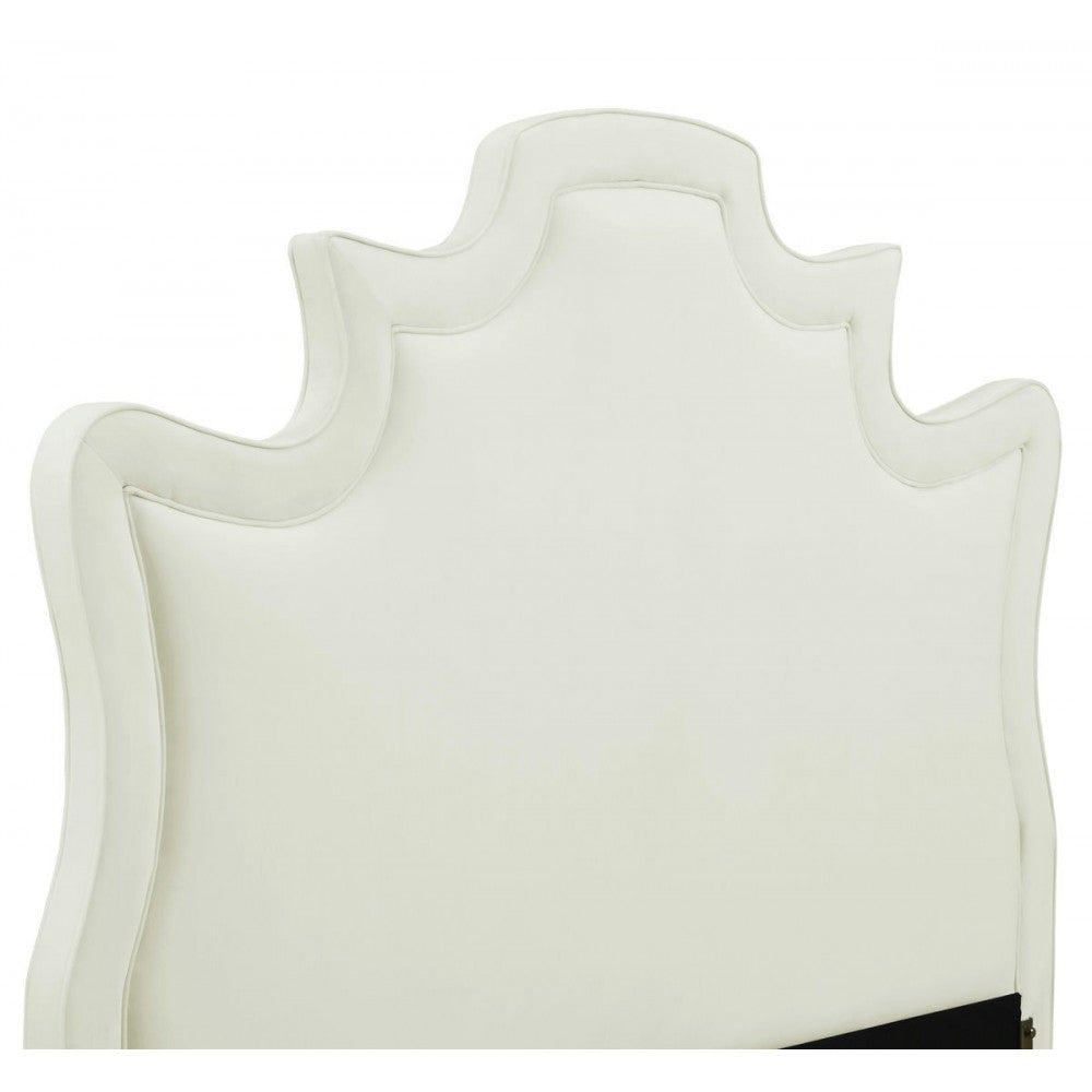 TOV Furniture Serenity Cream Velvet Bed in Queen