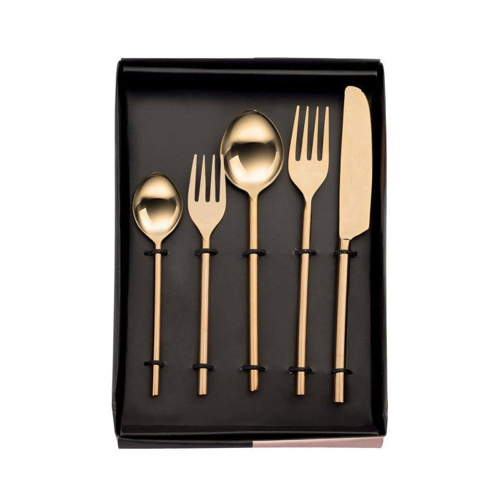 TOV Furniture Stainless Steel Rose Gold/Mirror 20 pc Flatware Set