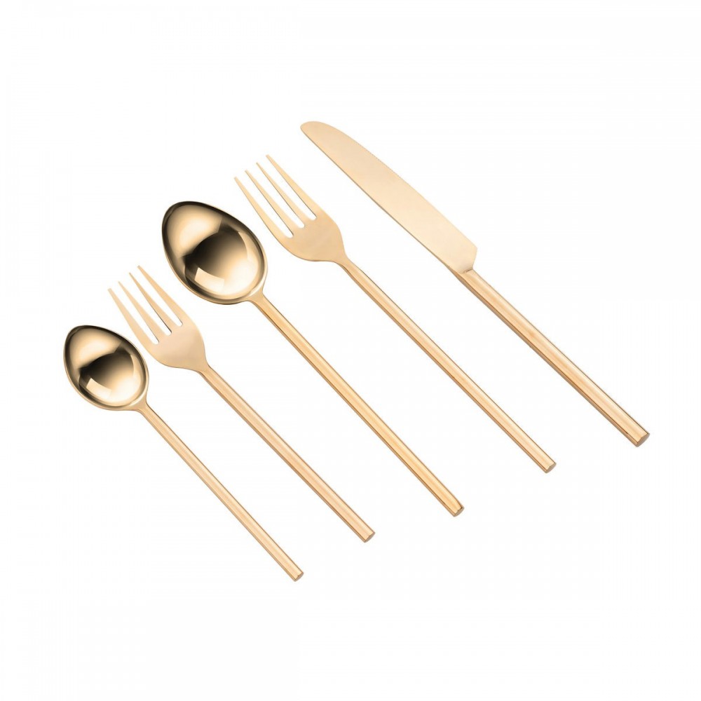TOV Furniture Stainless Steel Rose Gold/Mirror 20 pc Flatware Set