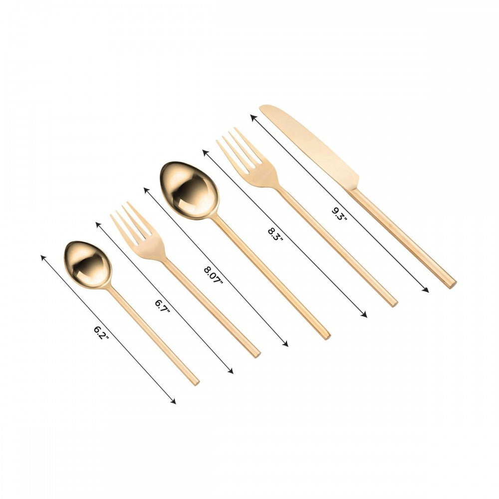 TOV Furniture Stainless Steel Rose Gold/Mirror 20 pc Flatware Set
