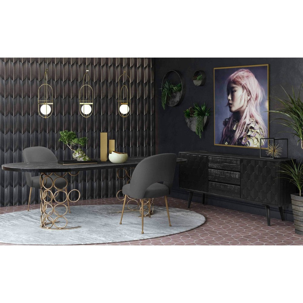 TOV Furniture Swell Dark Gray Velvet Chair