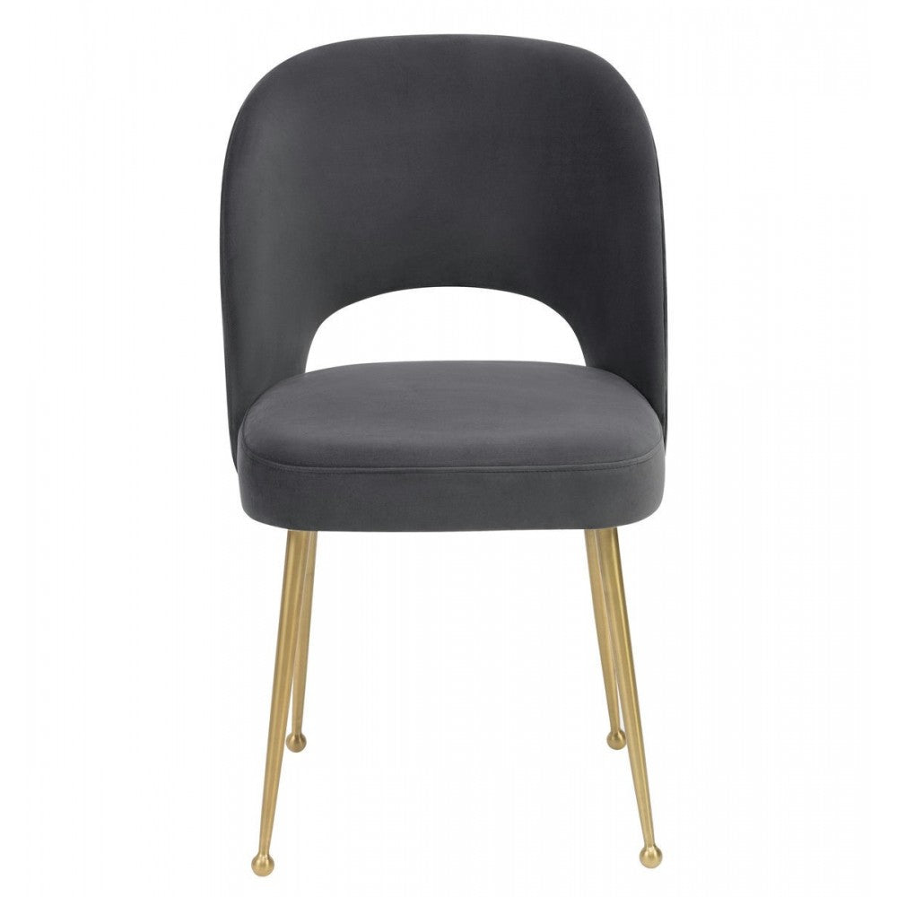 TOV Furniture Swell Dark Gray Velvet Chair