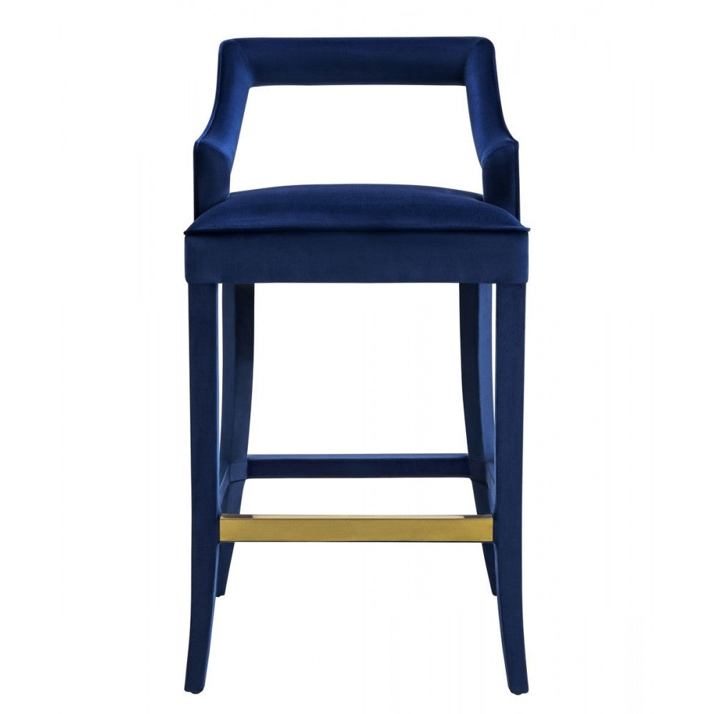 TOV Furniture Tiffany Navy Velvet Counter Stool