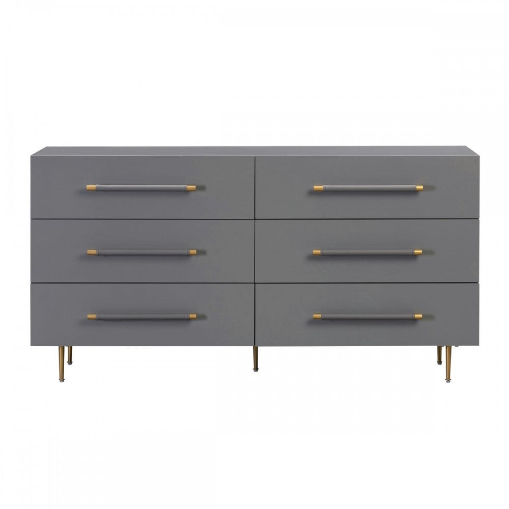 TOV Furniture Trident Gray 6 Drawer Dresser
