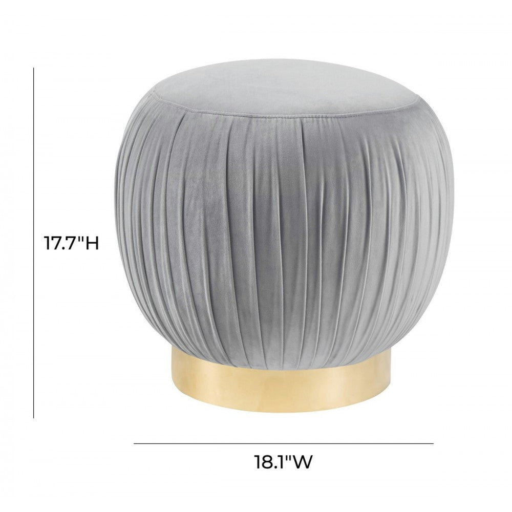 TOV Furniture Tulip Gray Velvet Ottoman