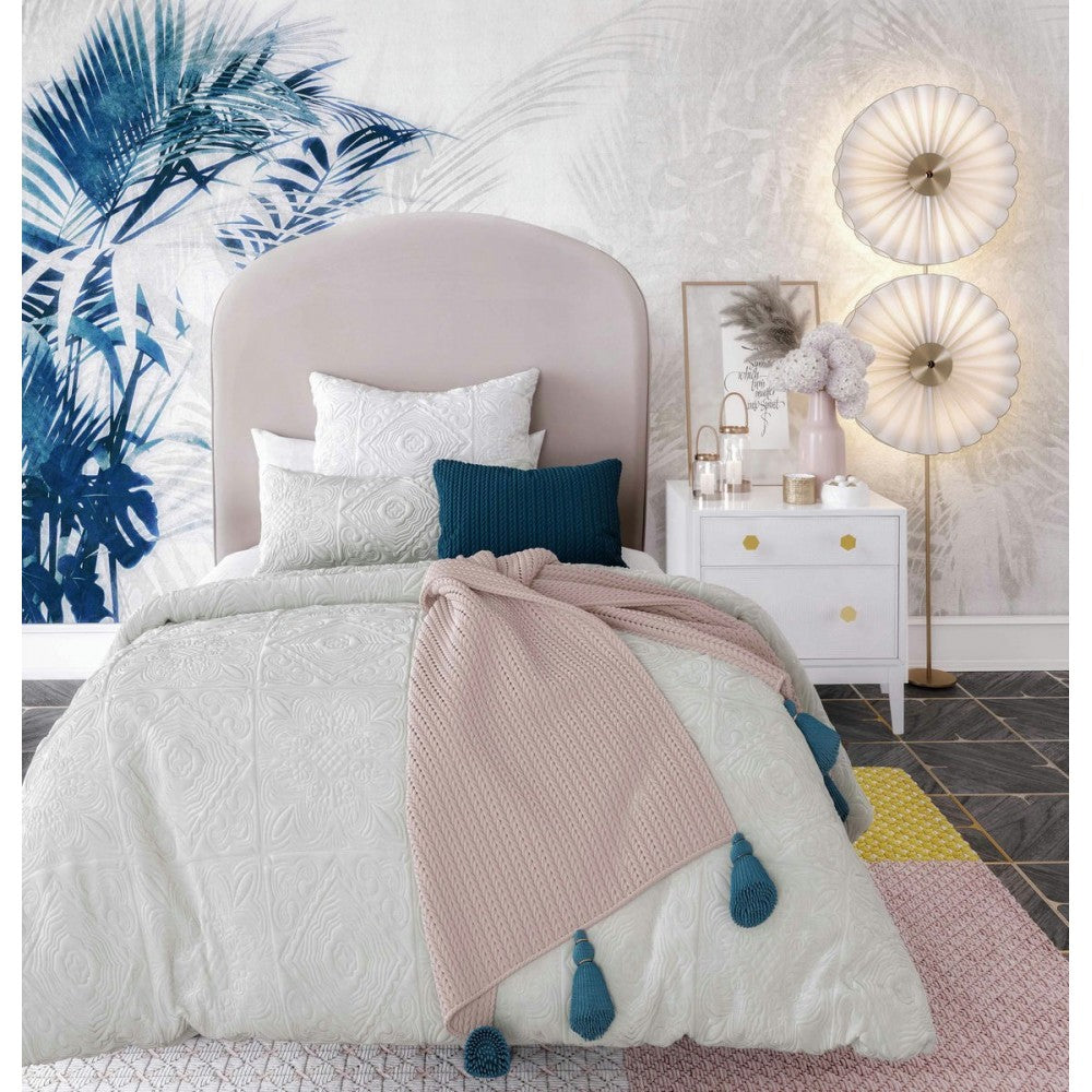 TOV Furniture Vivi Blush Velvet Bed in Twin