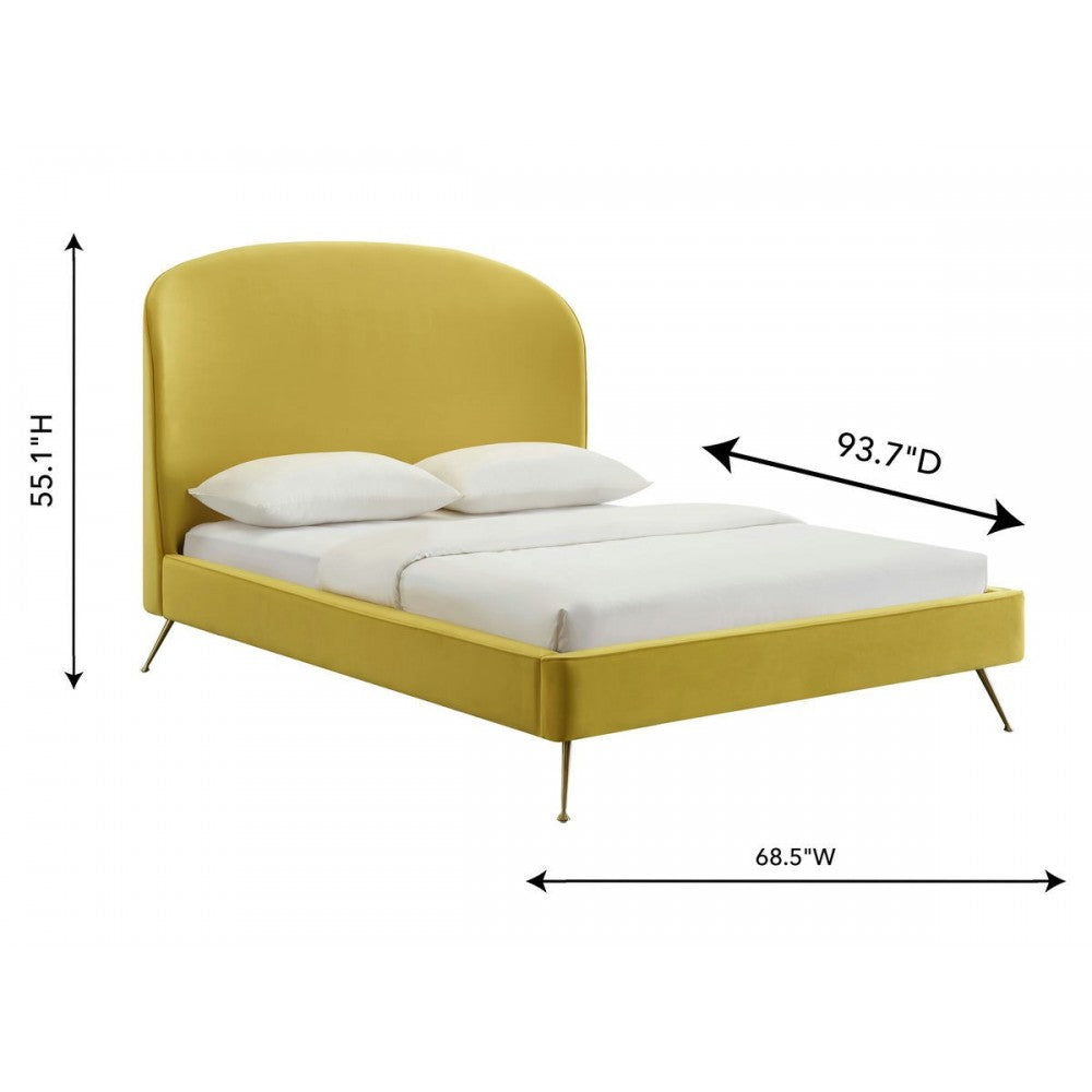 TOV Furniture Vivi Burnt Gold Velvet Bed in Queen