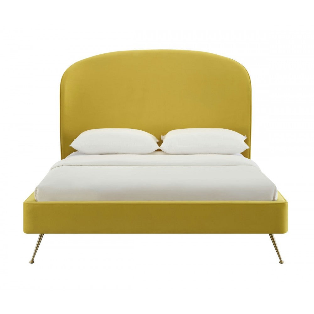 TOV Furniture Vivi Burnt Gold Velvet Bed in Queen