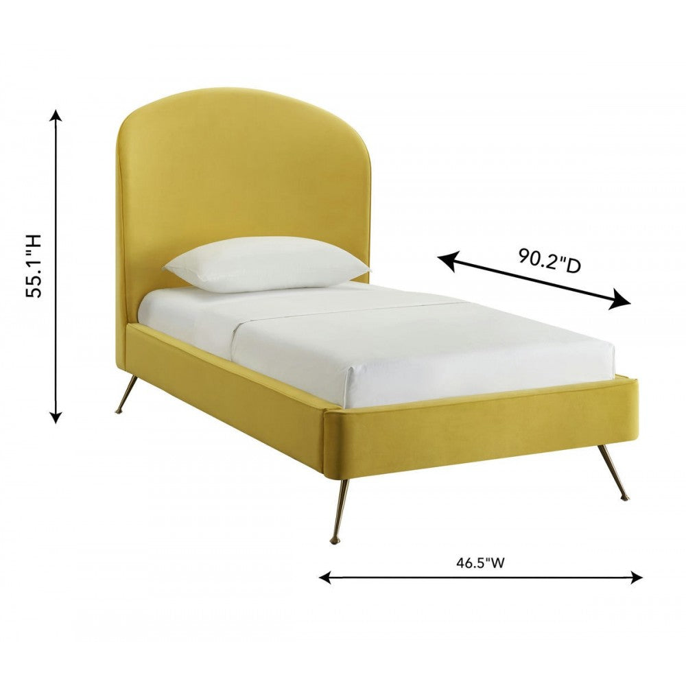 TOV Furniture Vivi Burnt Gold Velvet Bed in Twin