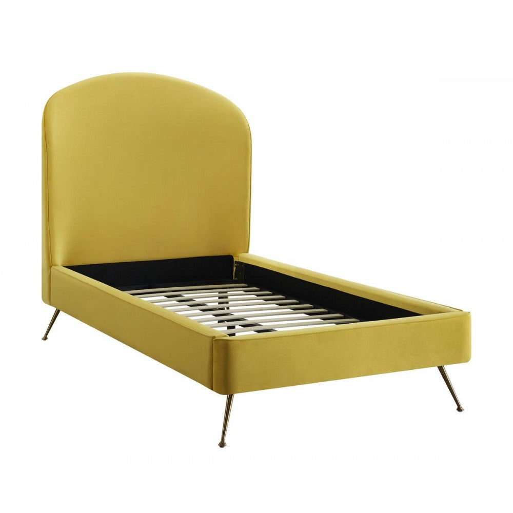 TOV Furniture Vivi Burnt Gold Velvet Bed in Twin