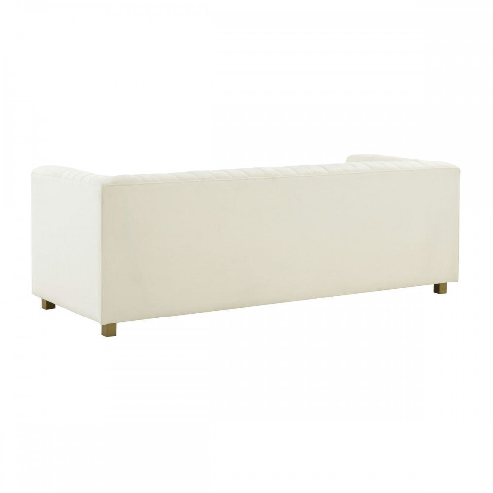 TOV Furniture Wafa Cream Velvet Sofa