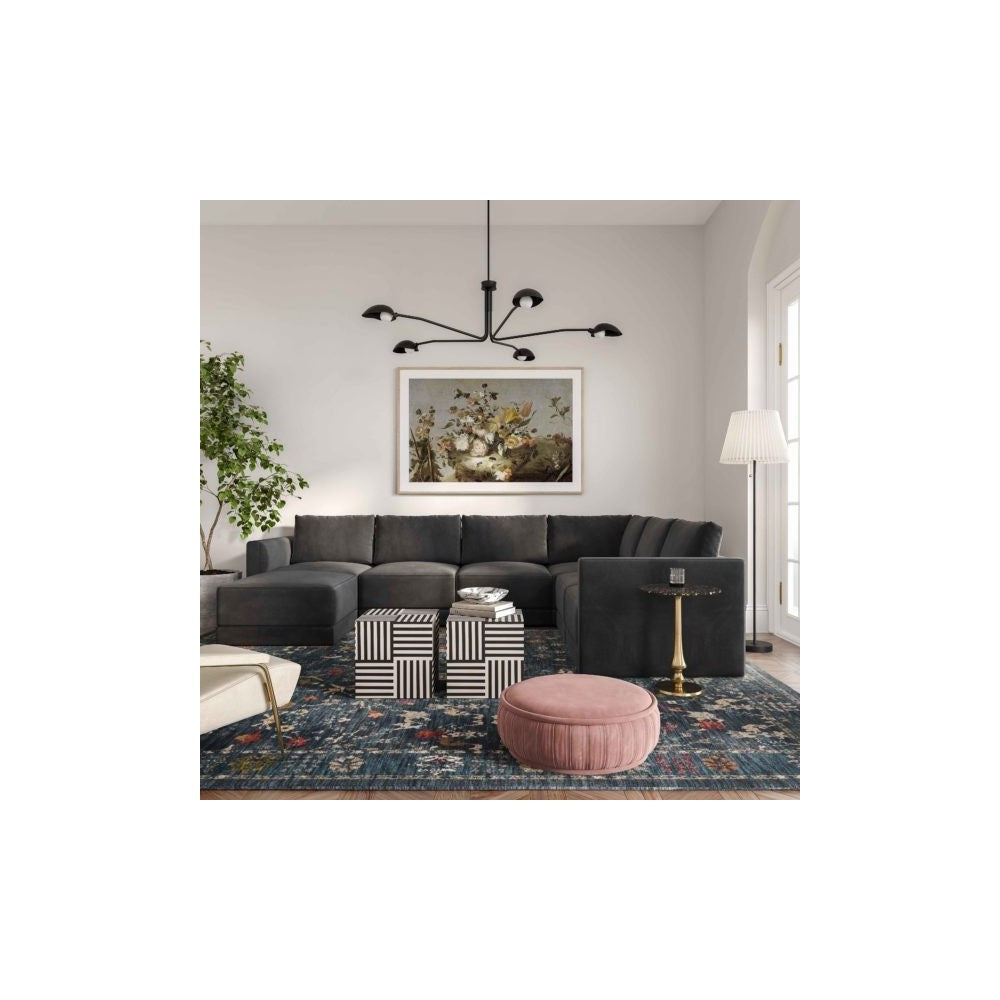 TOV Furniture Willow Charcoal Modular Large Chaise Sectional