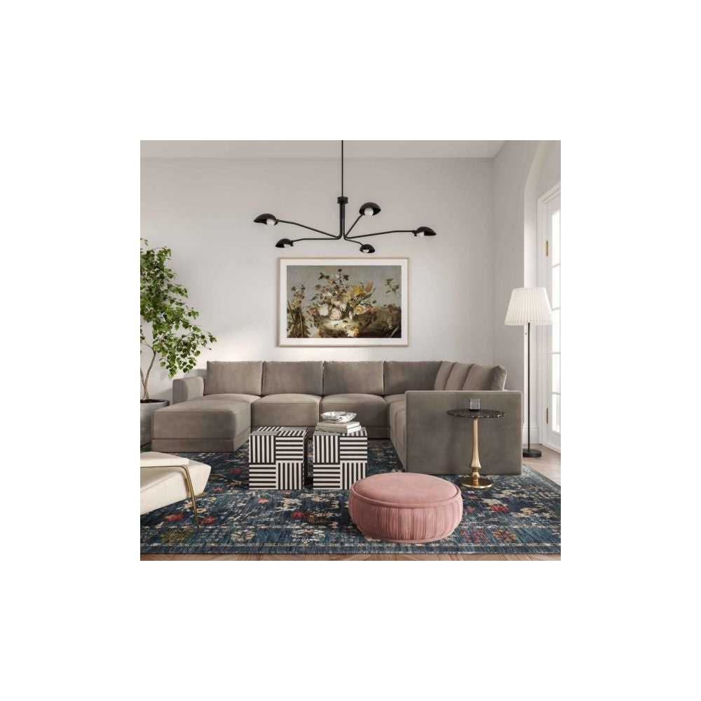 TOV Furniture Willow Taupe Modular Large Chaise Sectional