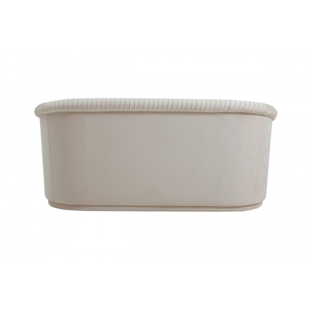 TOV Furniture Yara Pleated Beige Velvet Loveseat