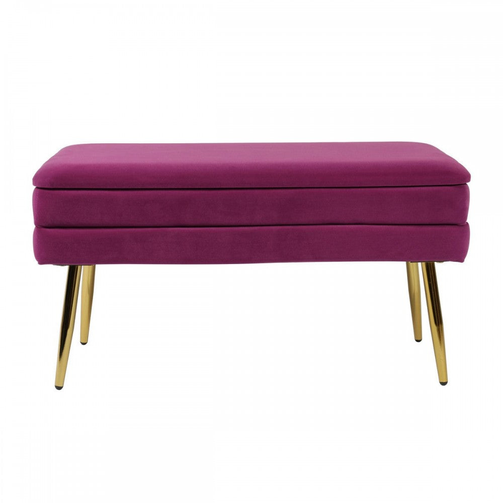 TOV Furniture Ziva Plum Velvet Storage Bench