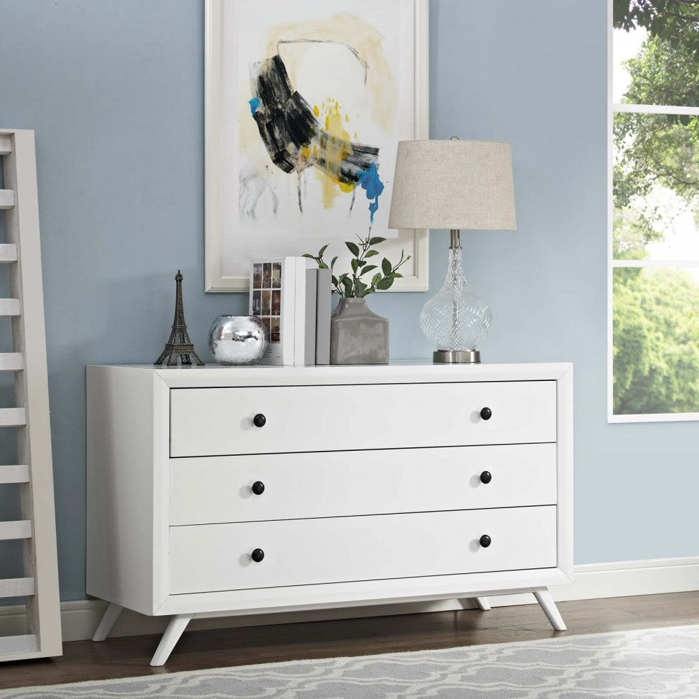 Tracy Wood Dresser, White
