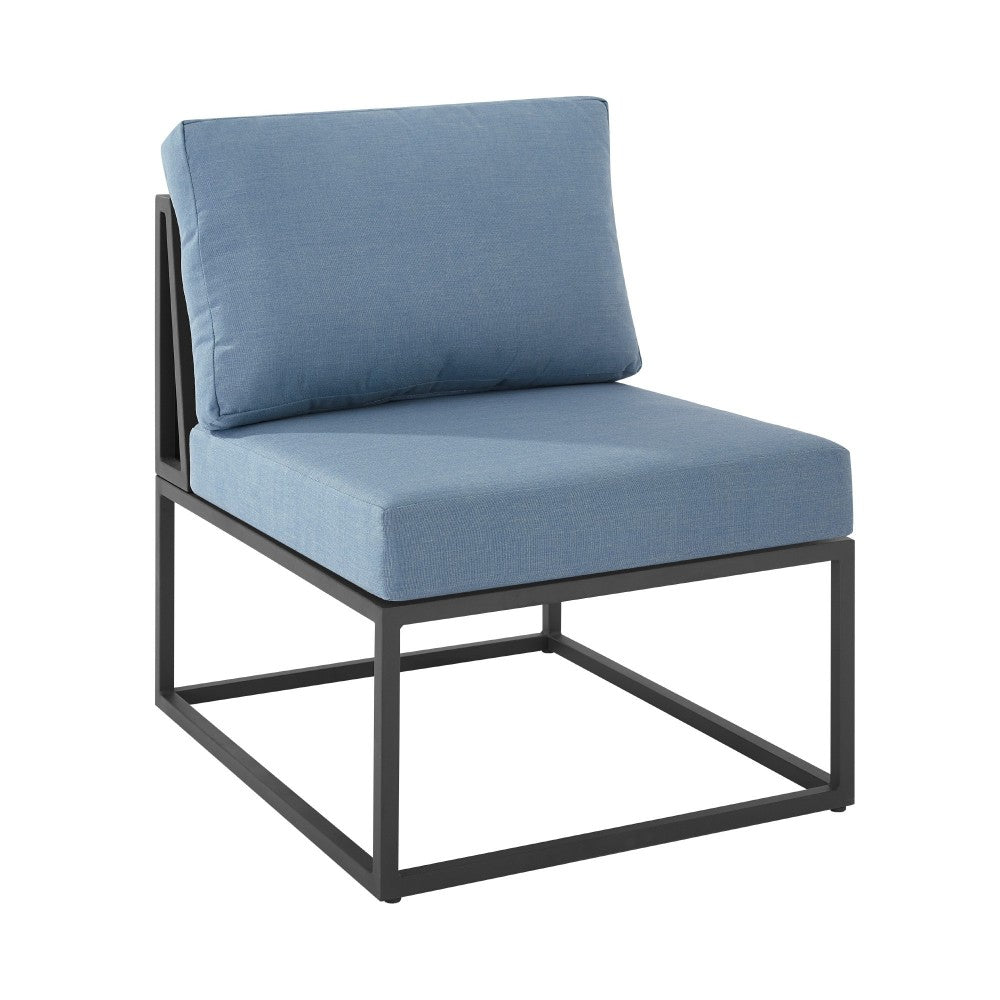 Trinidad Outdoor Modern Modular Patio Side Chair - Blue