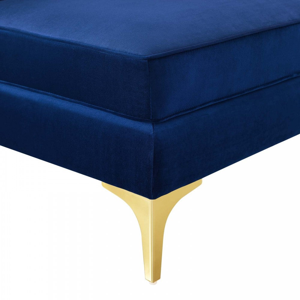 Triumph Channel Tufted Performance Velvet 3-Seater Sofa, Navy