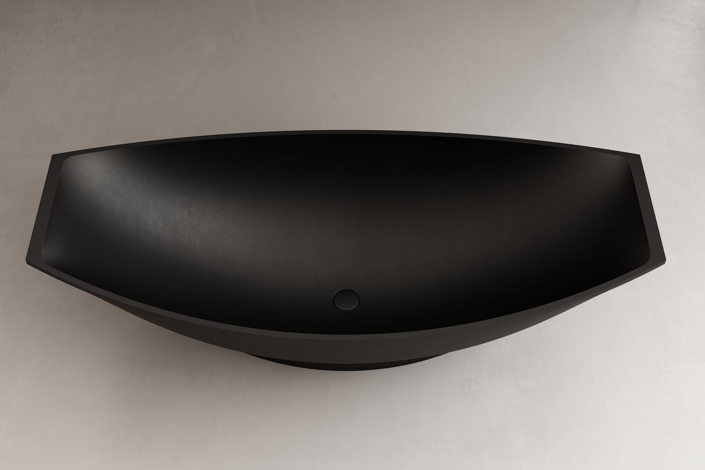 AB9991BM Black Matte 71" Solid Surface Resin Free Standing Hammock Style Bathtub