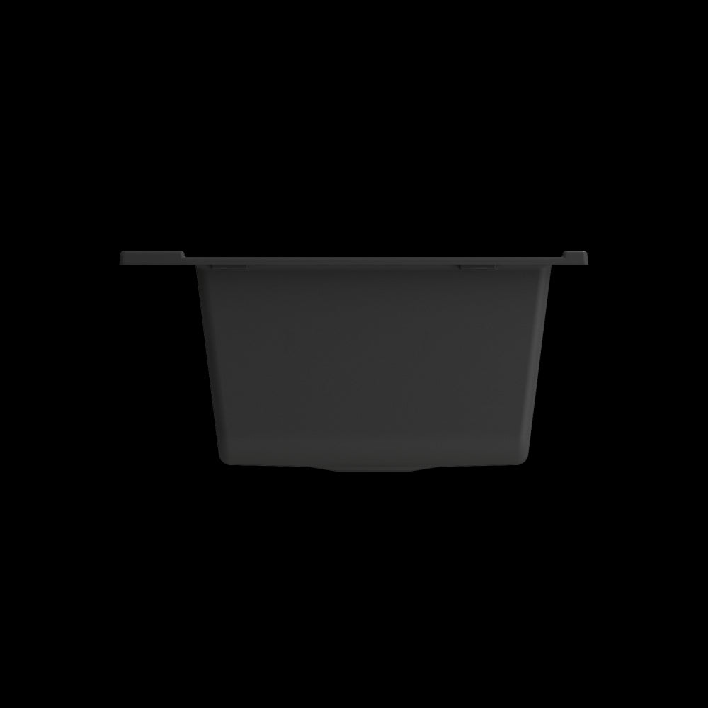 Undermount 33 in. Granite Composite Kitchen Sink with Integrated Workstation, Matte Black, M