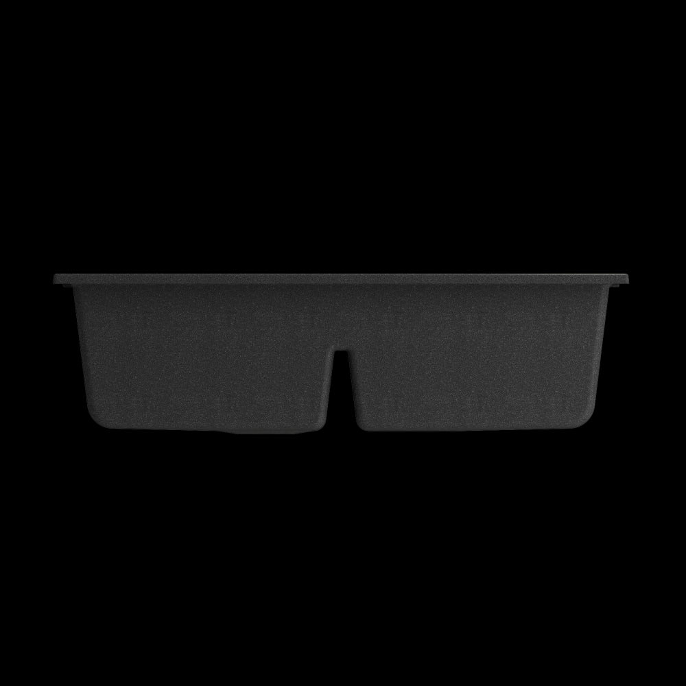Undermount 33 in. Granite Composite Kitchen Sink with Integrated Workstation, Metallic Black, L