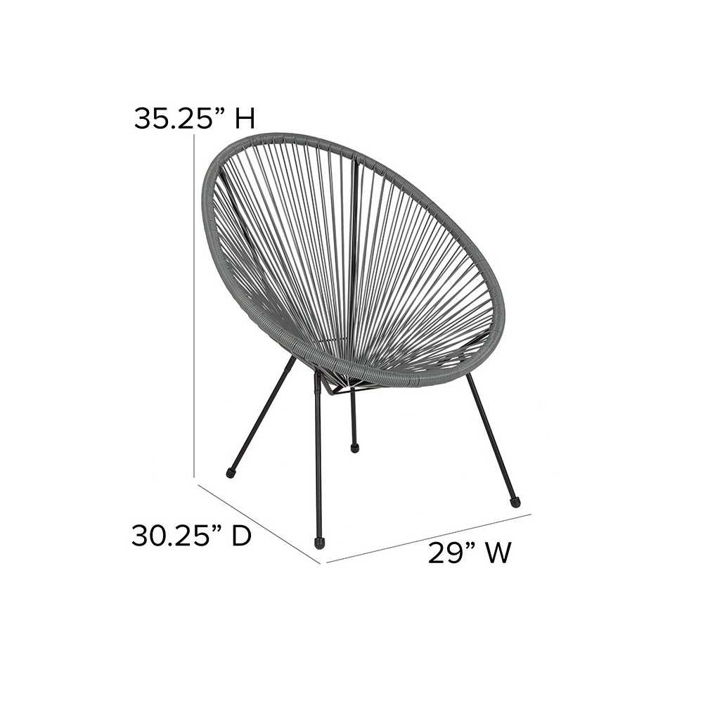 Valencia Oval Comfort Series Take Ten Gray Rattan Lounge Chair