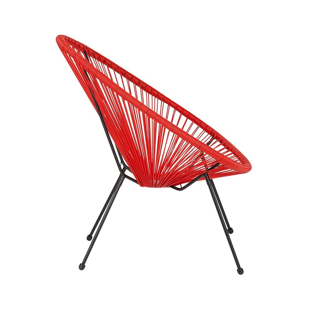Valencia Oval Comfort Series Take Ten Red Rattan Lounge Chair