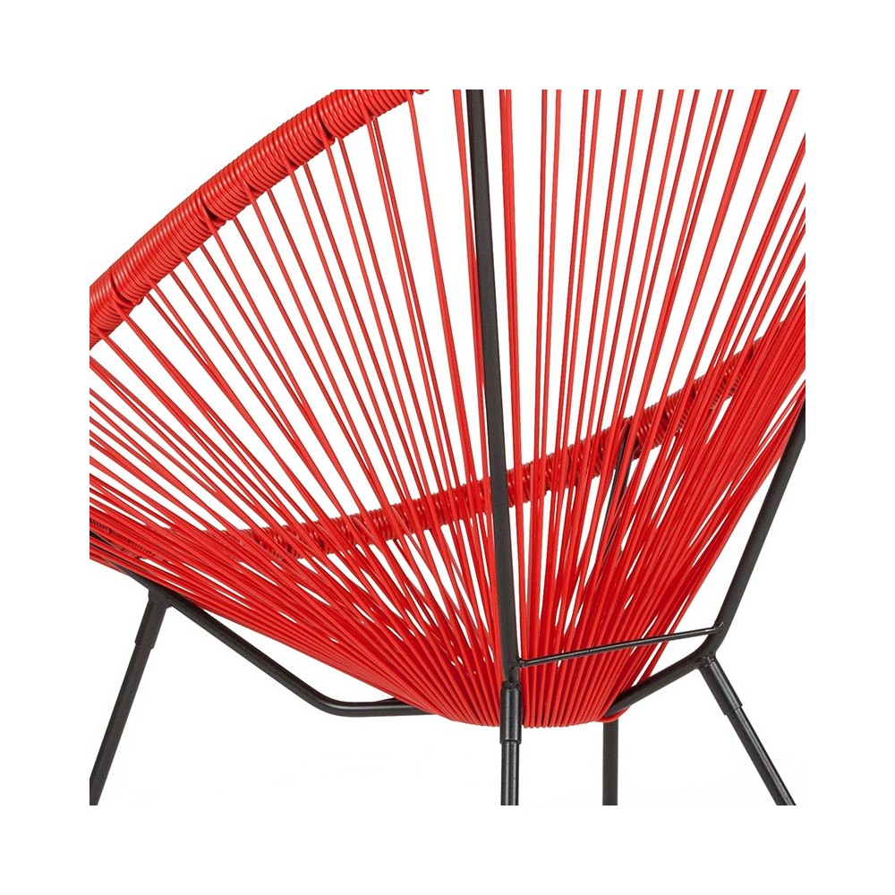 Valencia Oval Comfort Series Take Ten Red Rattan Lounge Chair