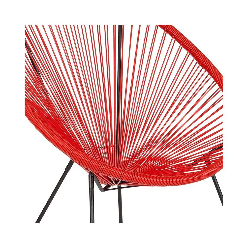 Valencia Oval Comfort Series Take Ten Red Rattan Lounge Chair
