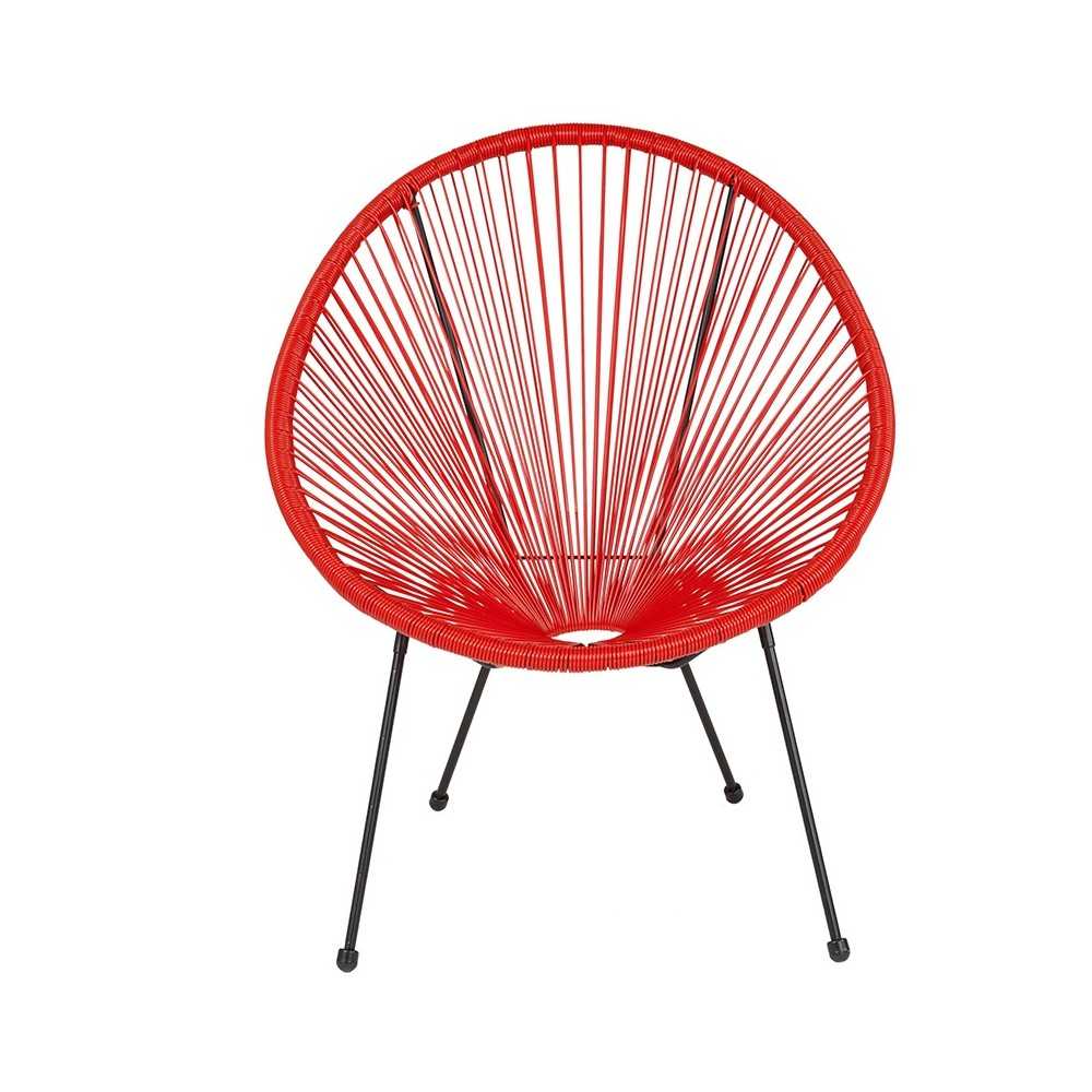 Valencia Oval Comfort Series Take Ten Red Rattan Lounge Chair