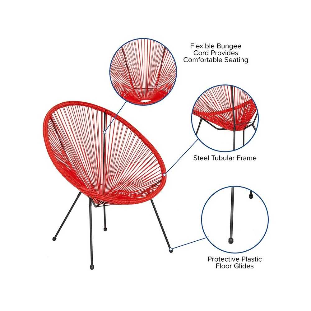 Valencia Oval Comfort Series Take Ten Red Rattan Lounge Chair