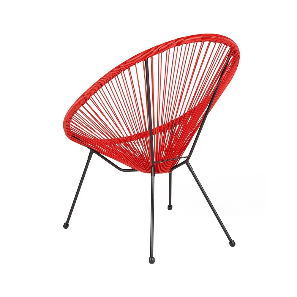 Valencia Oval Comfort Series Take Ten Red Rattan Lounge Chair