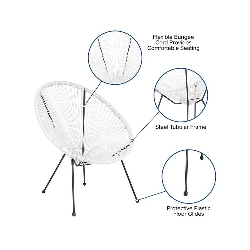 Valencia Oval Comfort Series Take Ten White Rattan Lounge Chair