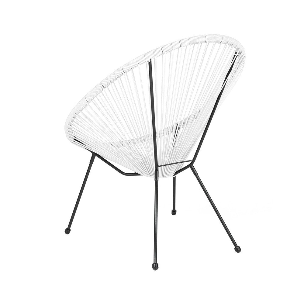 Valencia Oval Comfort Series Take Ten White Rattan Lounge Chair