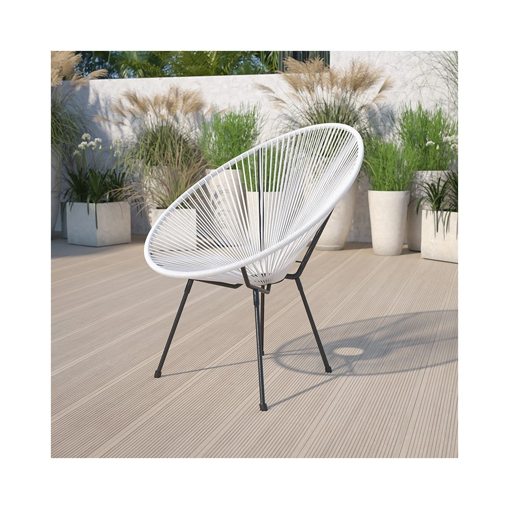 Valencia Oval Comfort Series Take Ten White Rattan Lounge Chair