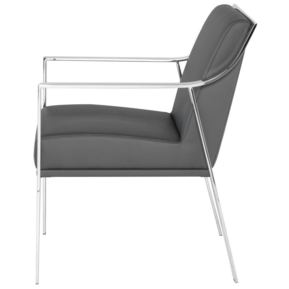 Valentine Gray Naugahyde Dining Chair