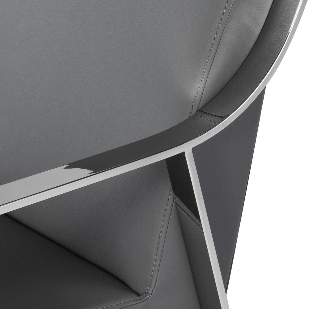 Valentine Gray Naugahyde Dining Chair